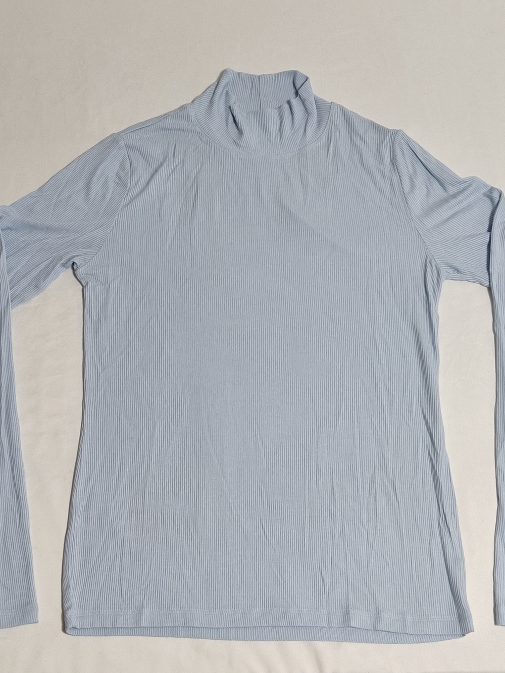 American Eagle Outfitters Light Blue Ribbed Mock Neck Top